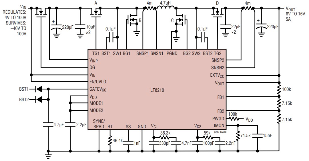 图3 LT8210典型应用电路