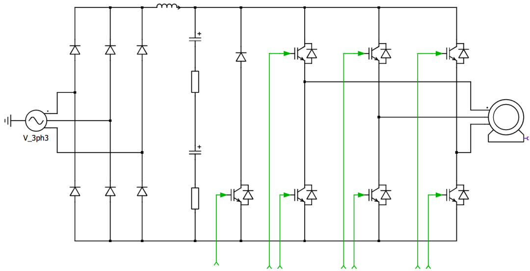 图4  IGBT PIM模块及被动式PFC电路框图（相电流>16A）