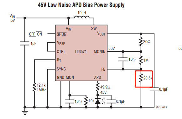  图8 LT3571 APD偏置