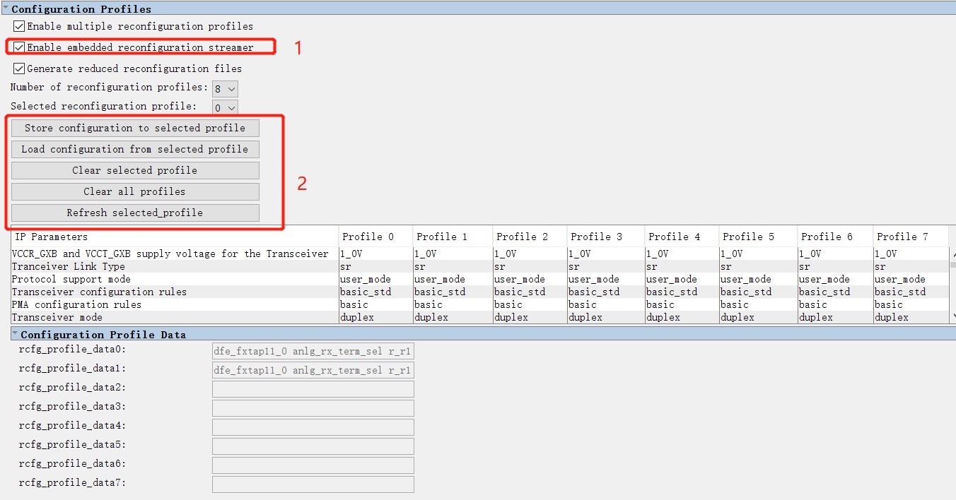 图4  Reconfiguration Profiles 设置