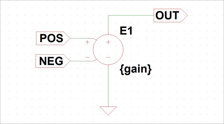 图1 创建的放大器电路图 (Ideal_amp.asc)