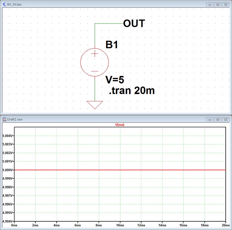 图4 V=5 直流电压源