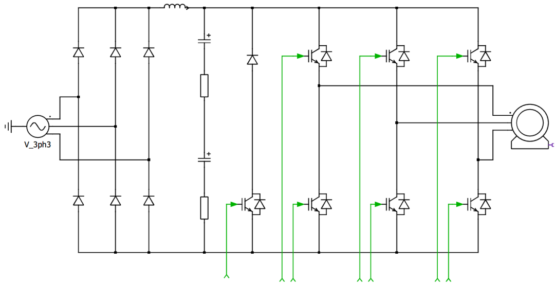 图4 IGBT PIM模块及被动式PFC电路框图(相电流>16A)