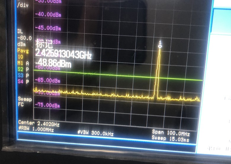 图9 2.426GHz 中心频点偏移