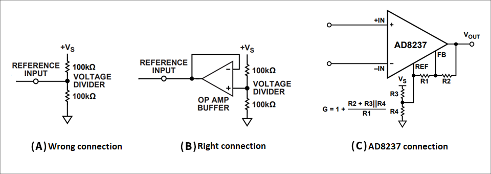 "Instrument Amplifier Reference Pin Connection Method"