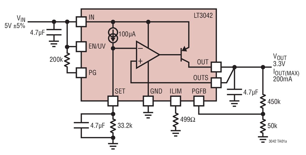 图5 LT3042典型电路